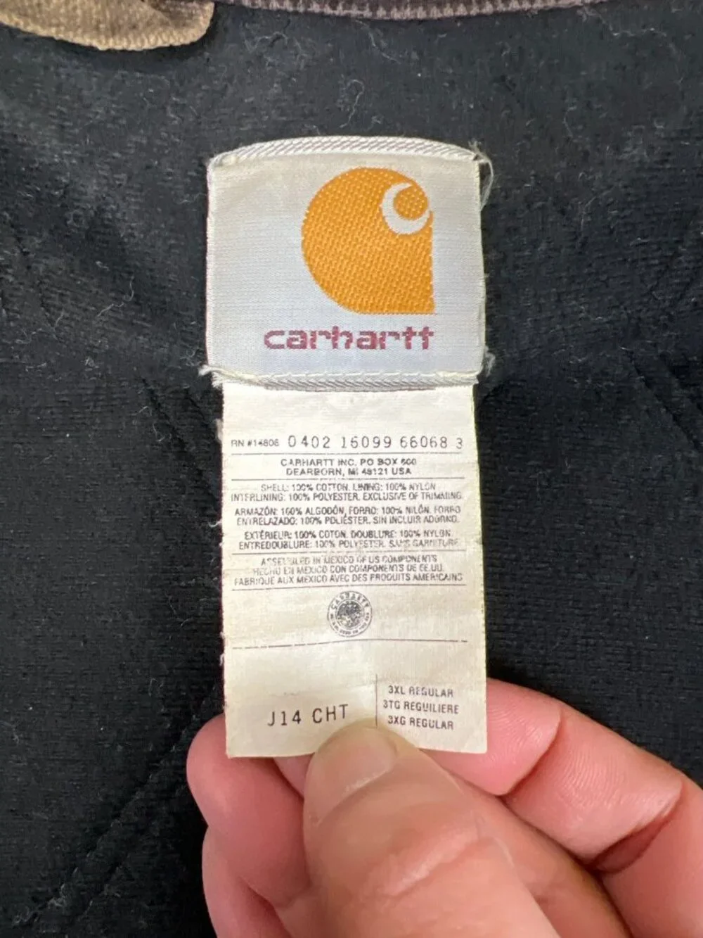 VTG Carhartt Men XLT Brown Sandstone Active Jacket Quilted Flannel Lined J14 CHT - Picture 5 of 14